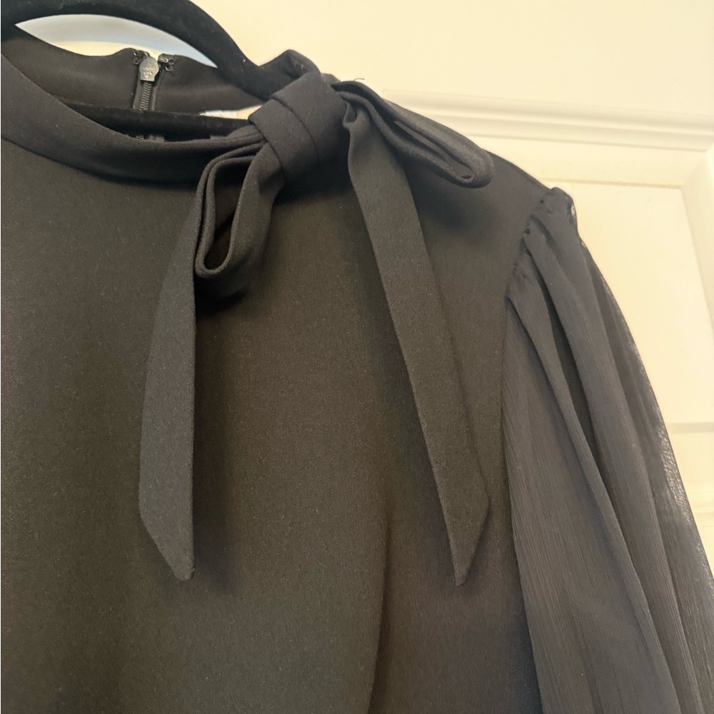 Calvin Klein Black Sheer Sleeve Dress